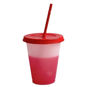 16 oz Color Changing Stadium Cups with Lid and Straw