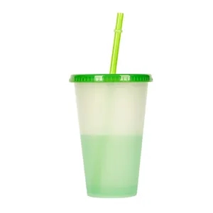 16 oz Color Changing Stadium Cups with Lid and Straw