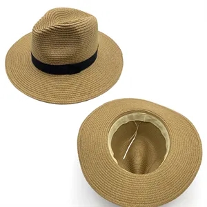 Beach Panama Hats Paper Women Men Straw