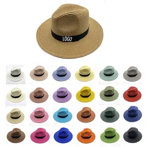 Beach Panama Hats Paper Women Men Straw