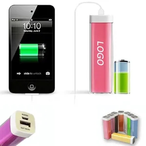 Cylindrical Lipstick Portable Power Bank 2600mah