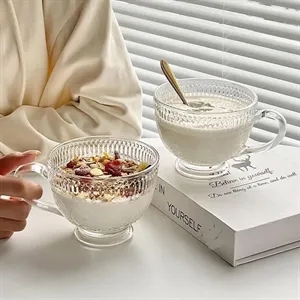 Embossed Glassware Vintage Coffee Mugs Cups