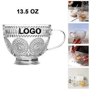 Embossed Glassware Vintage Coffee Mugs Cups