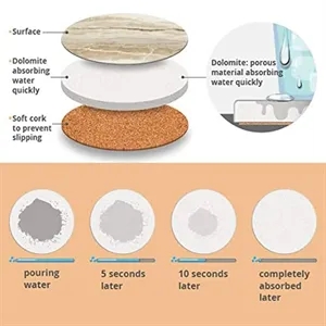 Marble Style Ceramic Drink Coaster for Tabletop Protection