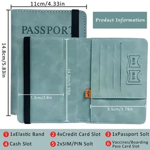 PU Leather Passport Holder Set