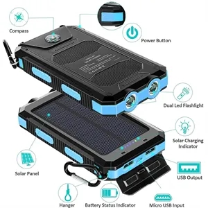 Solar Mobile Power 8000mAh With Outdoor Compass