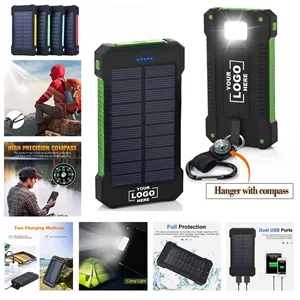 Solar Mobile Power 8000mAh With Outdoor Compass