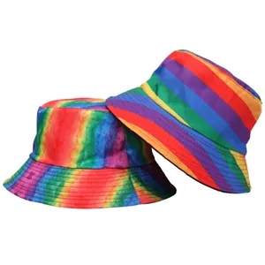 Stylish Tie-Dye Colorblocked Striped Fisherman's Hat