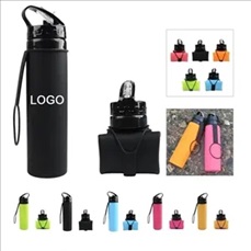20 Oz Silicone Foldable Folding Sports Water Bottle