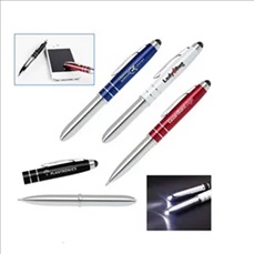 3 In 1 Soft Touch Stylus LED Flashlight/Ballpoint Pen