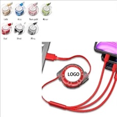 3-in-1 Retractable Cellphone Charging USB Cable