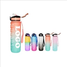 32 oz Gradient Color Water Bottle With Time Marker Straw Lid 32 oz Gradient Color Water Bottle With Time Marker Straw Lid