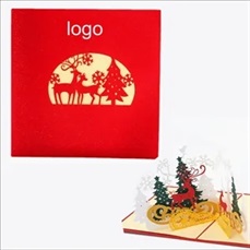 3D Christmas Hollow-out Greeting Card with Envelope