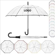 47" Arc Clear Bubble Dome Umbrella w/ Hook Handle