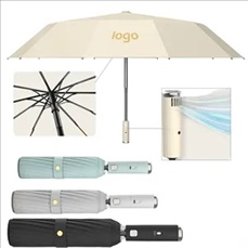 Automatic folding umbrella with fan