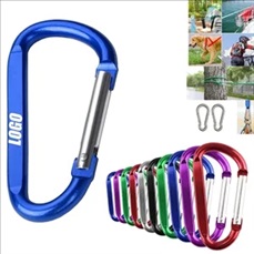 Big D Shape Flat Keychain Snap  Aluminum Carabiner Hook