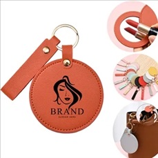 Circle leather key tags