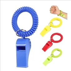 Coaches Referees Whistle with Coiled Bracelet Keychain