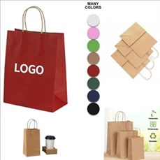 Colorful Gift Shopping Bags Brown Packaging Kraft Paper