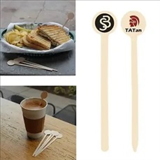Disposable wooden round drink stirrier