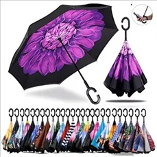 Double Layer Folding Inverted Umbrella With C-Shaped Handle