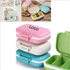 Eco-Friendly Portable Wheat Straw Pill Organizer
