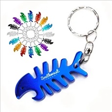 Fish Bone Shaped Metal Bottle Opener with Key Holder