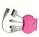 Fish Shape Silicone Pocket USB Cable