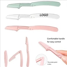 Folding Eyebrow Trimmer with Replaceable Blades