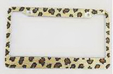 Leopard Stripe Diamond-encrusted License Plate Frame