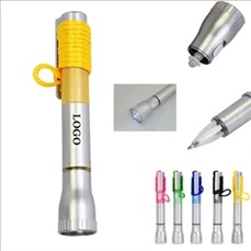 Light-Up Black Ink Pen With Necklace