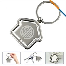 Metal House-Shaped Keychain