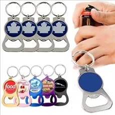 Metal Round Bottle Opener Keychain