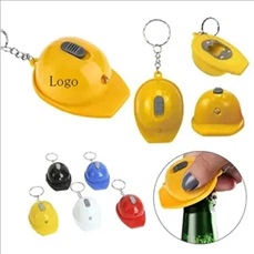 Mini Helmet Bottle Opener w/LED Light Keychain