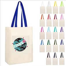 Natural Cotton Canvas Grocery Tote Bag