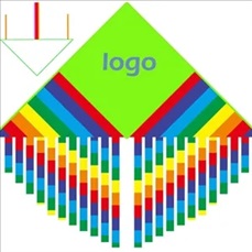 Rainbow kite with long tail
