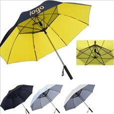 Rechargeable straight handle umbrella with fan