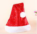 Red Plush Santa Hat with Golden Stars