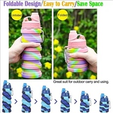 Silicone folding camouflage water bottle