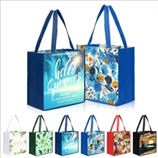 Sublimated PET Non-Woven Grocery Tote Bag w/ Gusset