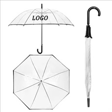 Transparent 8-bone dry long handle advertising umbrella